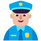 👮🏼‍♂️ Man Police Officer: Medium-Light Skin Tone, Emoji by Microsoft