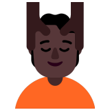 💆🏿 Person, Die Eine Kopfmassage Bekommt: Dunkle Hautfarbe Emoji von Microsoft