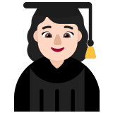 👩🏻‍🎓 Woman Student: Light Skin Tone, Emoji by Microsoft
