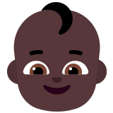 👶🏿 Baby: Dunkle Hautfarbe Emoji von Microsoft