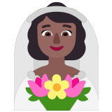 👰🏾‍♀️ Woman with Veil: Medium-Dark Skin Tone, Emoji by Microsoft