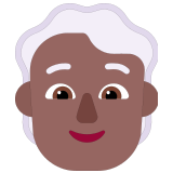 🧑🏾‍🦳 Person: Medium-Dark Skin Tone, White Hair, Emoji by Microsoft