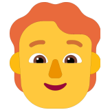 🧑‍🦰 Adulte : Cheveux Roux Emoji par Microsoft