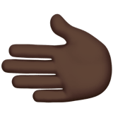 🫲🏿 Leftwards Hand: Dark Skin Tone, Emoji by Apple