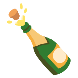🍾 Flasche Mit Knallendem Korken Emoji von Google