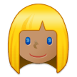 👱🏽‍♀️ Woman: Medium Skin Tone, Blond Hair, Emoji by Samsung