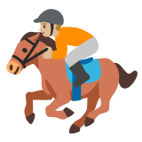 🏇🏼 Horse Racing: Medium-Light Skin Tone, Emoji by Google