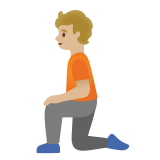 🧎🏼 Person Kneeling: Medium-Light Skin Tone, Emoji by Google