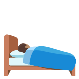 🛌🏽 Im Bett Liegende Person: Mittlere Hautfarbe Emoji von Google