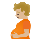 🫄🏼 Pregnant Person: Medium-Light Skin Tone, Emoji by Google