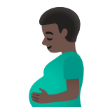 🫃🏿 Беременный Мужчина: Очень Темный Тон Кожи, смайлик от Google