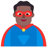 🦸🏾‍♂️ Man Superhero: Medium-Dark Skin Tone, Emoji by Microsoft
