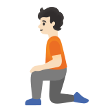 🧎🏻 Person Kneeling: Light Skin Tone, Emoji by Google