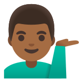 💁🏾‍♂️ Man Tipping Hand: Medium-Dark Skin Tone, Emoji by Google
