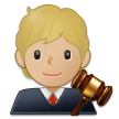 🧑🏼‍⚖️ Richter(in): Mittelhelle Hautfarbe Emoji von Samsung
