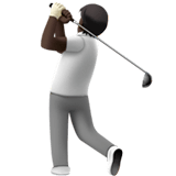 🏌🏿 Person Golfing: Dark Skin Tone, Emoji by Apple
