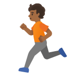 🏃🏾 Laufende Person: Mitteldunkle Hautfarbe Emoji von Google