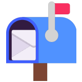 📬 Открытый Почтовый Ящик с Поднятым Флажком, смайлик от Microsoft