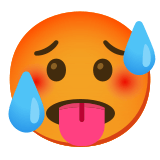 🥵 Schwitzendes Gesicht Emoji von Google