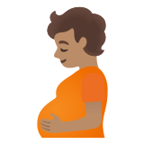 🫄🏽 Pregnant Person: Medium Skin Tone, Emoji by Google