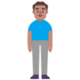 🧍🏽‍♂️ Stehender Mann: Mittlere Hautfarbe Emoji von Microsoft