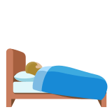 🛌🏼 Im Bett Liegende Person: Mittelhelle Hautfarbe Emoji von Google