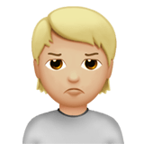 🙎🏼 Schmollende Person: Mittelhelle Hautfarbe Emoji von Apple