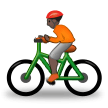 🚴🏿 Person Biking: Dark Skin Tone, Emoji by Samsung