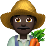 👨🏿‍🌾 Мужчина-Фермер: Очень Темный Тон Кожи, смайлик от Apple