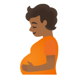 🫄🏾 Pregnant Person: Medium-Dark Skin Tone, Emoji by Google