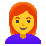 👩‍🦰 Frau: Rotes Haar Emoji von Google