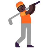 🏌🏿 Person Golfing: Dark Skin Tone, Emoji by Microsoft