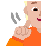 🧏🏼 Глухой Человек: Светлый Тон Кожи, смайлик от Microsoft