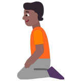 🧎🏾 Person Kneeling: Medium-Dark Skin Tone, Emoji by Microsoft