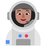 👩🏽‍🚀 Astronautin: Mittlere Hautfarbe Emoji von Microsoft
