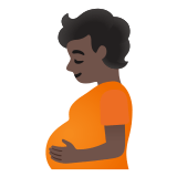 🫄🏿 Pregnant Person: Dark Skin Tone, Emoji by Google
