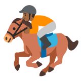 🏇🏾 Pferderennen: Mitteldunkle Hautfarbe Emoji von Google