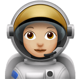 👩🏼‍🚀 Astronautin: Mittelhelle Hautfarbe Emoji von Apple