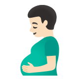 🫃🏻 Беременный Мужчина: Очень Светлый Тон Кожи, смайлик от Google