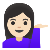 💁🏻‍♀️ Woman Tipping Hand: Light Skin Tone, Emoji by Google