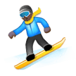 🏂🏿 Snowboardeur : Peau Foncée Emoji par Samsung