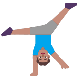 🤸🏽‍♂️ Man Cartwheeling: Medium Skin Tone, Emoji by Microsoft