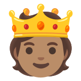 🫅🏽 Person with Crown: Medium Skin Tone, Emoji by Google