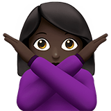 🙅🏿‍♀️ Woman Gesturing No: Dark Skin Tone, Emoji by Apple