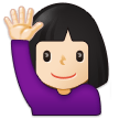 🙋🏻‍♀️ Woman Raising Hand: Light Skin Tone, Emoji by Samsung