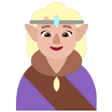 🧝🏼‍♀️ Woman Elf: Medium-Light Skin Tone, Emoji by Microsoft
