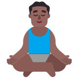 🧘🏾‍♂️ Man in Lotus Position: Medium-Dark Skin Tone, Emoji by Microsoft