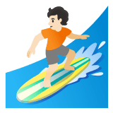 🏄🏻 Серфинг: Очень Светлый Тон Кожи, смайлик от Google