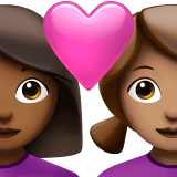 👩🏾‍❤️‍👩🏽 Couple with Heart: Woman, Woman, Medium-Dark Skin Tone, Medium Skin Tone, Emoji by Apple