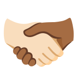 🫱🏻‍🫲🏾 Handshake: Light Skin Tone, Medium-Dark Skin Tone, Emoji by Google